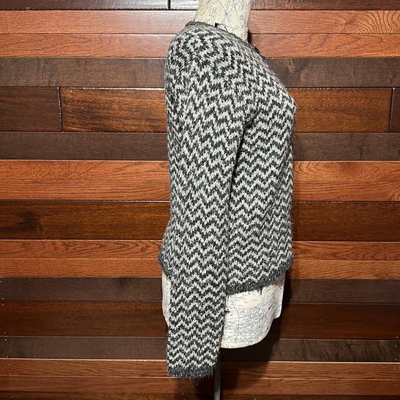 Vintage Paul Harris Designs Crew Neck Long Sleeve Zigzag Cardigan Sweater - Picture 8 of 10